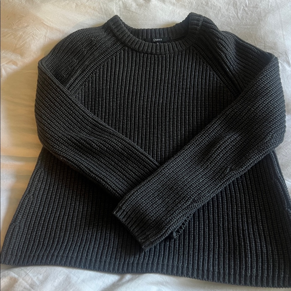 Quince Grey Fisherman Sweater